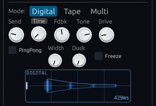 Stereo digital delay