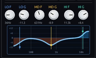3-band parametric EQ